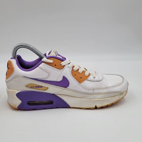 Nike Air Max 90 LTR White Action Grape DV3607-103 Athletic Kids Shoes Size 6Y - Picture 7 of 10
